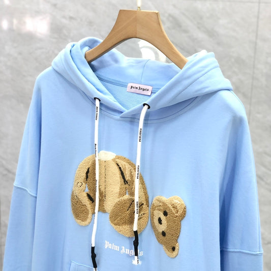 felpa palm angels uomo teddy bear azzurra