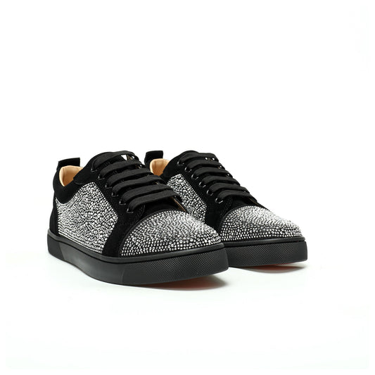 Christian Louboutin Strass Black Suede Sneakers
