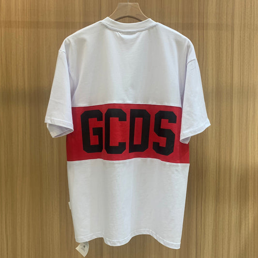 GCDS Logo Band T-Shirt 'White/Red'