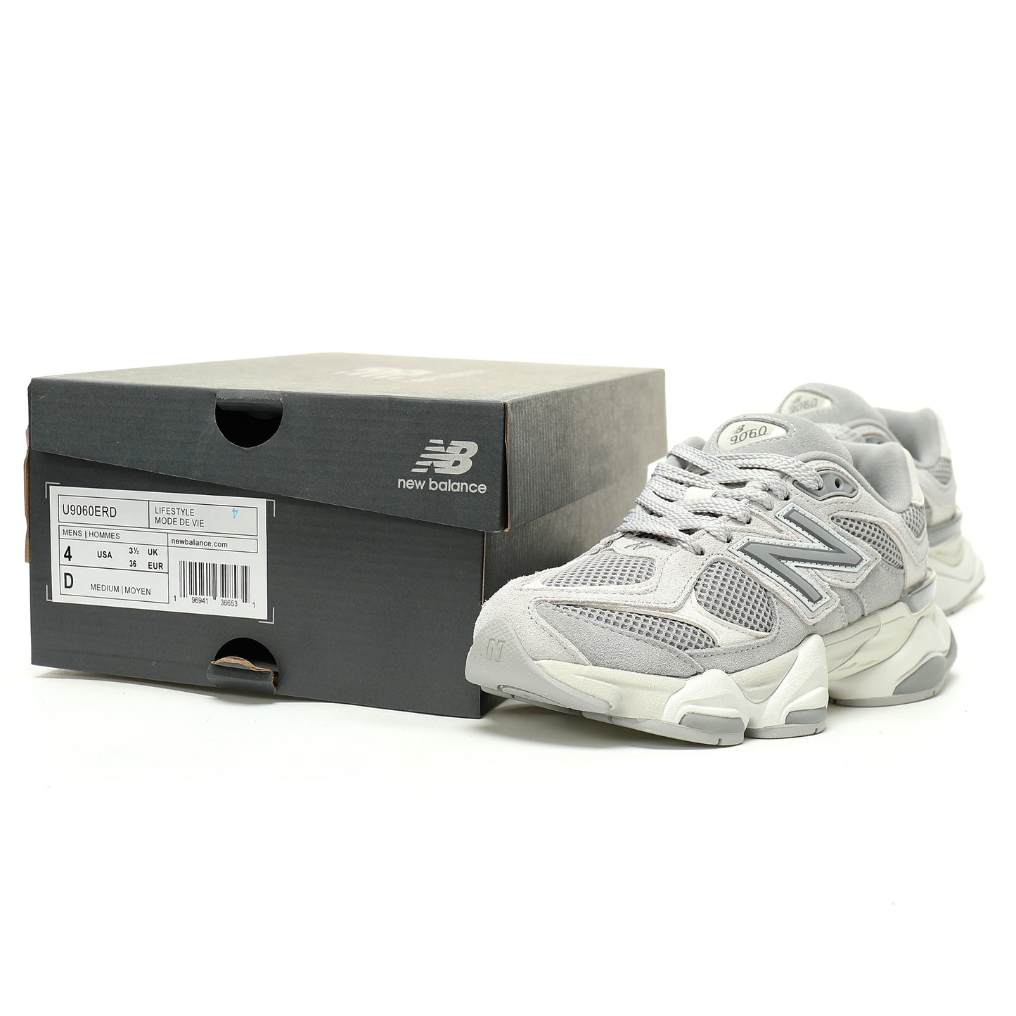 New Balance 9060 Grey – Sneakers in Mesh & Suede Chunky