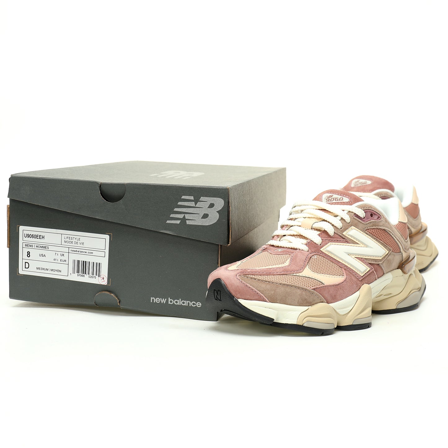 New Balance 9060 Pink Beige – Sneakers Chunky Donna in Suede & Mesh