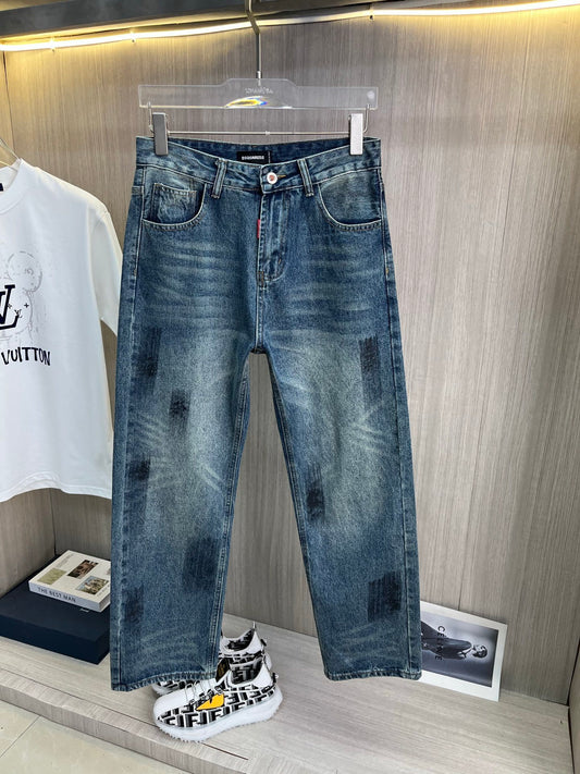 Jeans Dsquared2 Uomo Straight Fit - Denim Blu Lavaggio Vintage