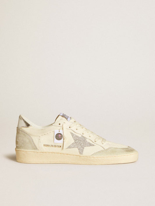 Ball Star “Ltd Edition” – Pelle Avorio con Stella Glitter Swarovski
