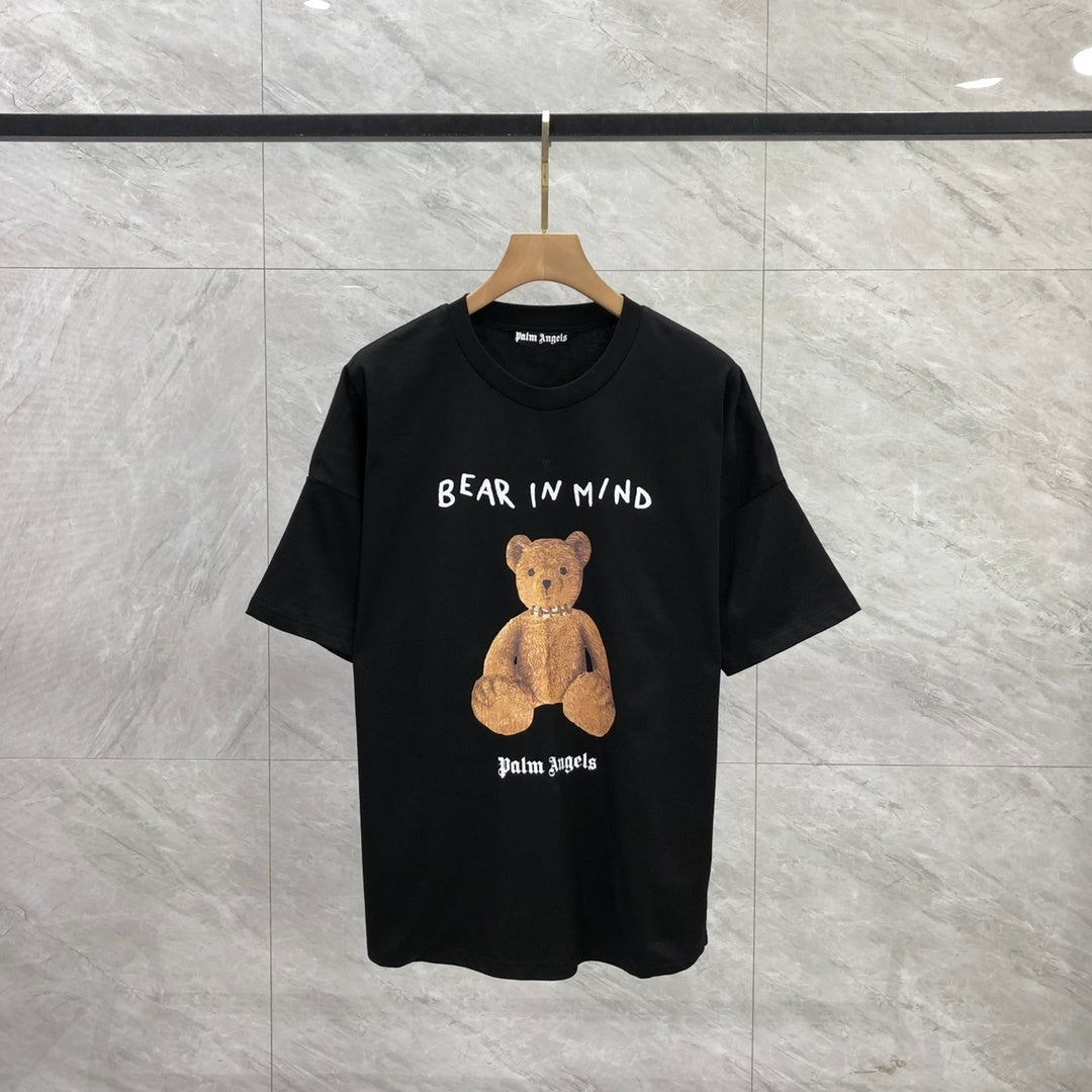 Palm Angels Bear T-Shirt nera uomo con stampa Bear Mind Palm Angels