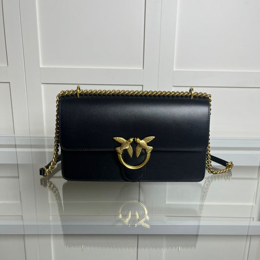 Love Bag Icon Classic in Pelle con Fibbie Love Birds – Pinko
